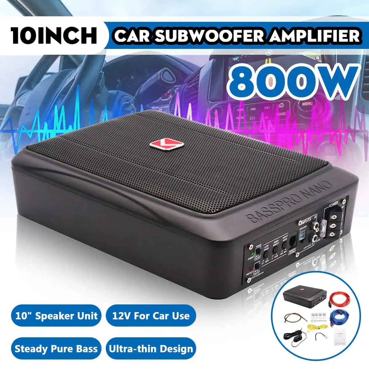 Under Seat Subwoofer Slim 8 Inch - 800W/600W 8/10 Inch 12V Car Speaker