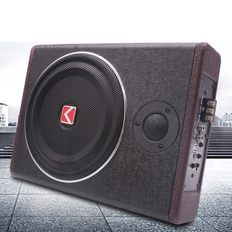 Under Seat Subwoofer Slim 8 Inch - 8 Inch 12V Wood Texture Active