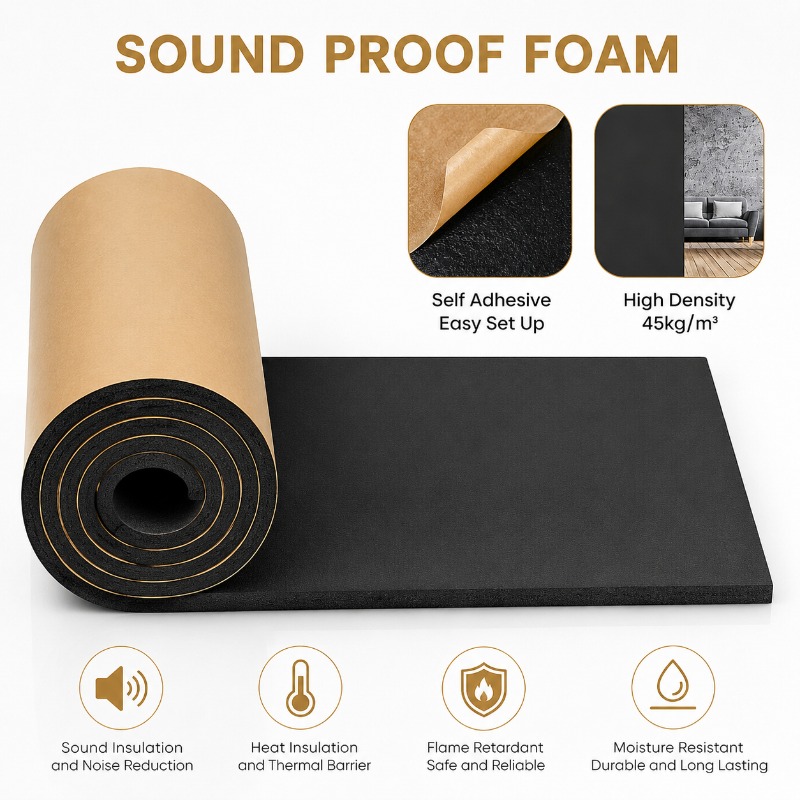 Car Audio Sound Deadening Mat - 5/10/15/20mm Thickness Self Adhesive Closed Cell