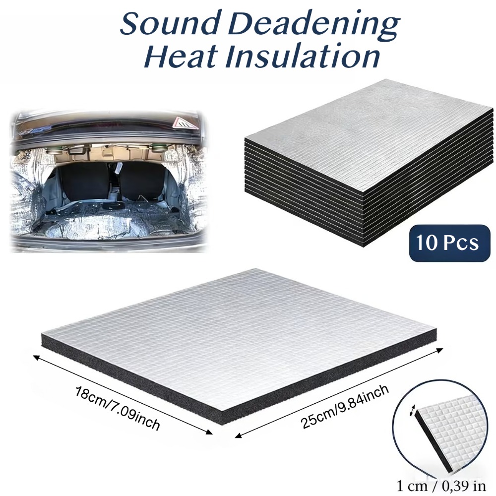 10PCS 10mm Car Sound Deadening - Car Audio Sound Deadening Mat recension och pris