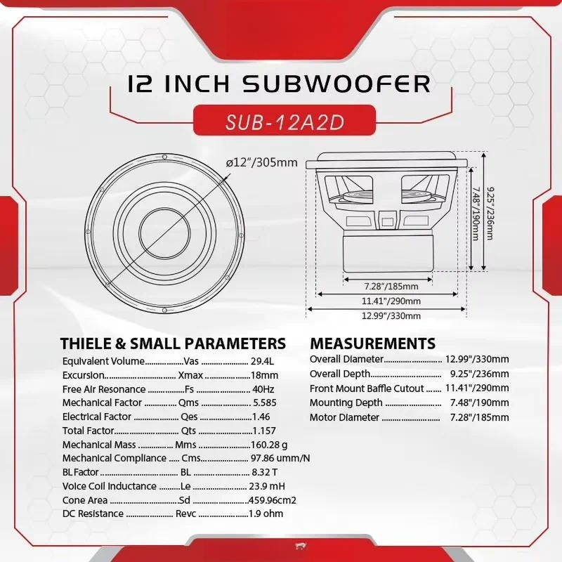 GRANVOZ 1500W 12 Inch Subwoofe - Car Subwoofer 12 Inch 1500W recension och pris