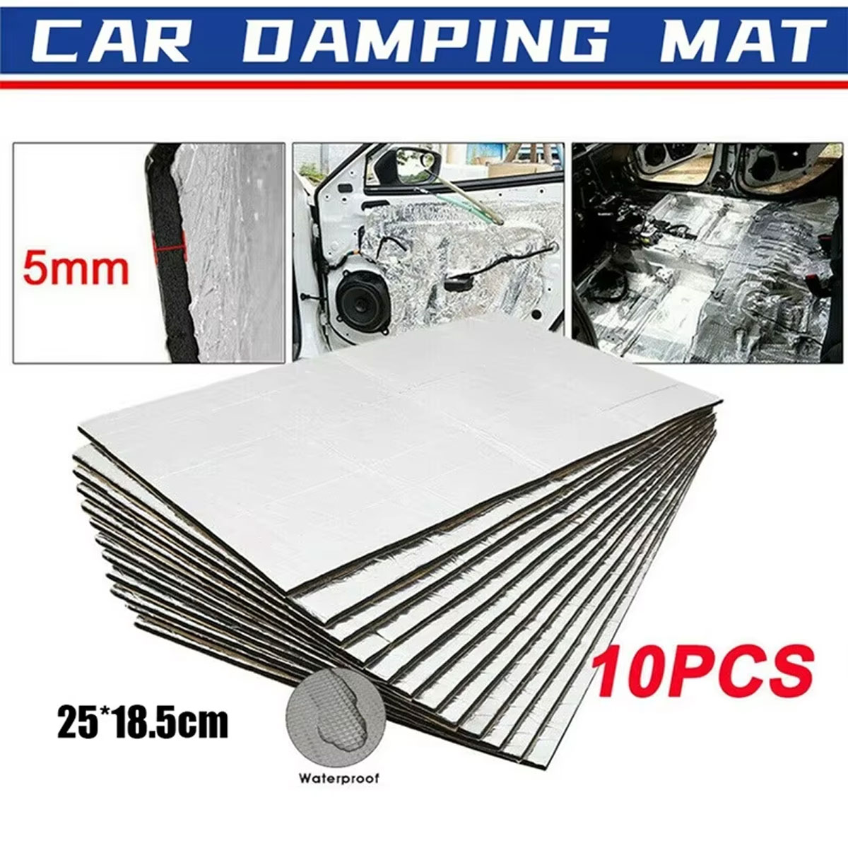10pcs Car Van Sound Deadener H - Car Audio Sound Deadening Mat recension och pris