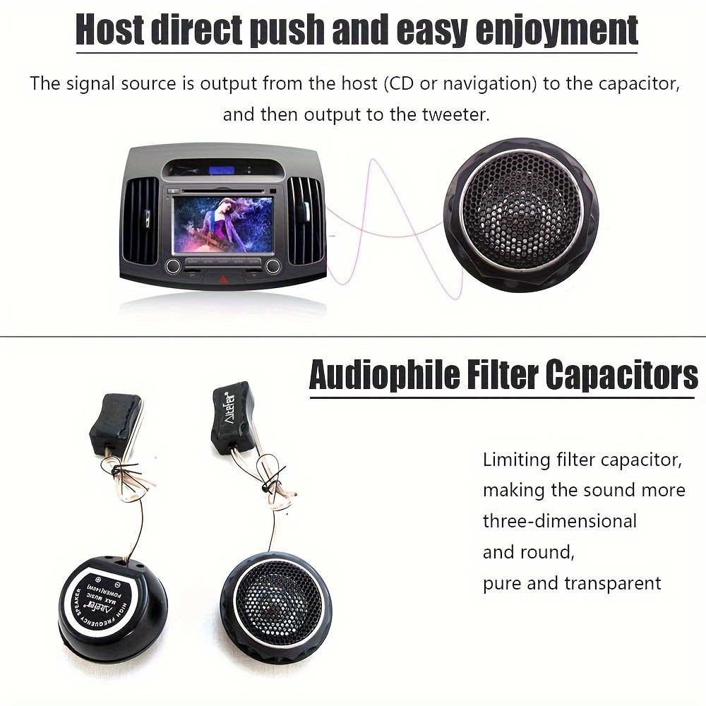 2 Pcs 280W Car Tweeters With F - Car Audio Tweeter Silk Dome recension och pris